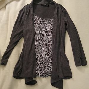 Leopard print tank and cardigan